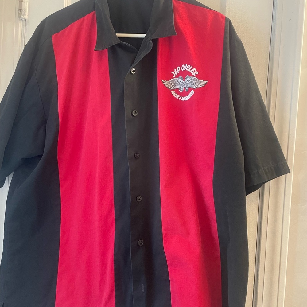 Men's Red and Black Shirt JP Cycles size XL
